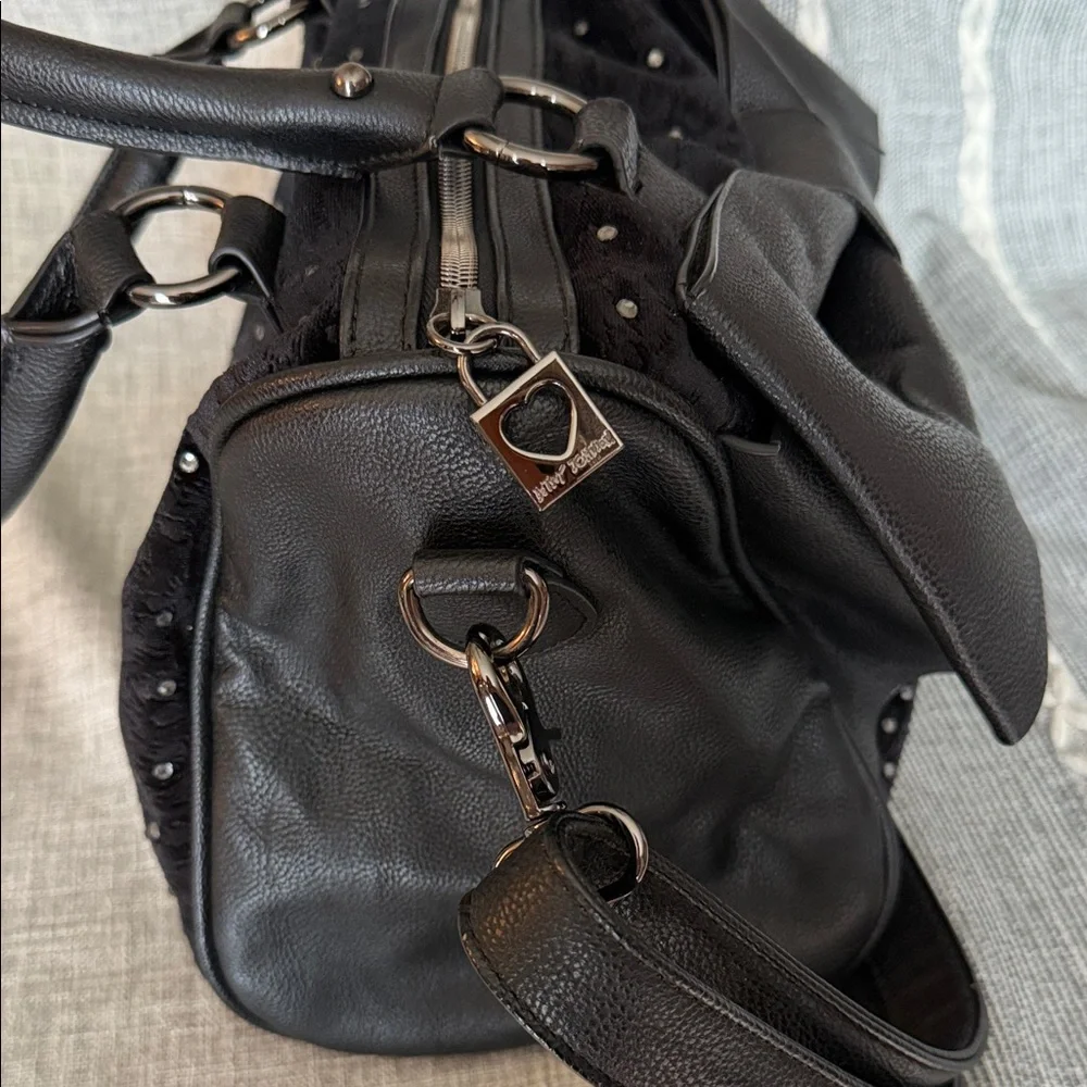 Betsey Johnson Black Bow Satchel - Picture 3 of 7